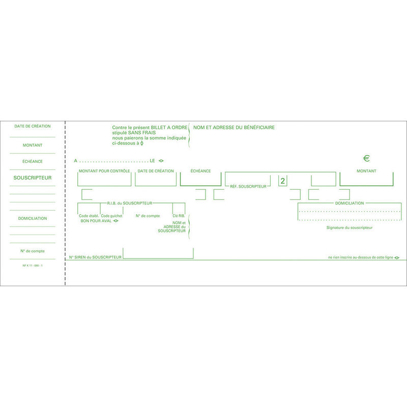 EXACOMPTA "Carnet à souche ""Billets à ordre"" NF K 11080 de 50 feuillets - Format horizontal du billet à ordre 10,1x21cm"