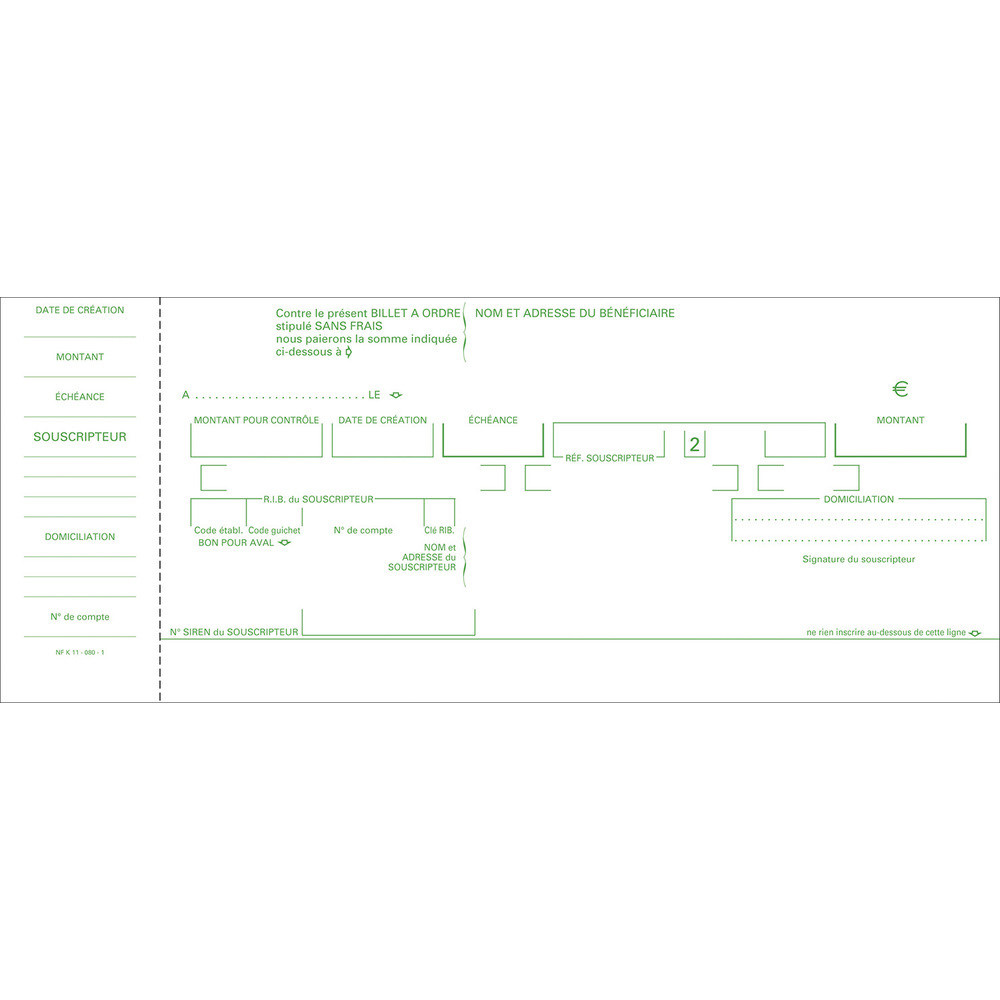 EXACOMPTA Billets A Ordre 10,1/21 50 Fllets