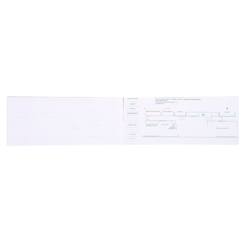 EXACOMPTA "Carnet à souche ""Billets à ordre"" NF K 11080 de 50 feuillets - Format horizontal du billet à ordre 10,1x21cm"