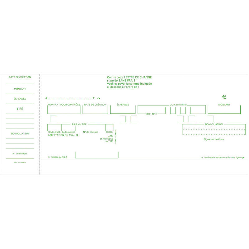 EXACOMPTA Carnet à souche "Traites normalisées" NF K 11030-1 de 50 feuillets - Format horizontal de la traite 10,1x21cm