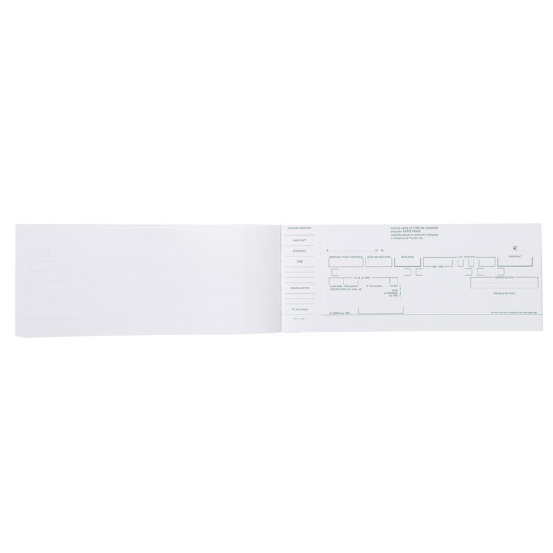 EXACOMPTA Carnet à souche "Traites normalisées" NF K 11030-1 de 50 feuillets - Format horizontal de la traite 10,1x21cm