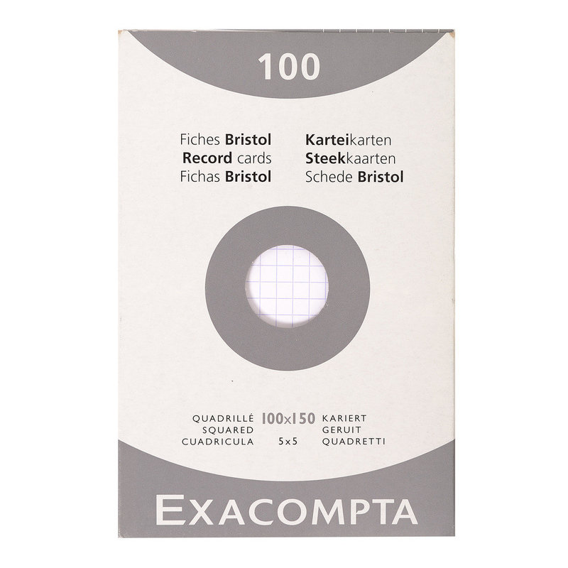 Exacompta - Pack de 100 Fiches Bristol - A4 - unies - non perforées - blanc