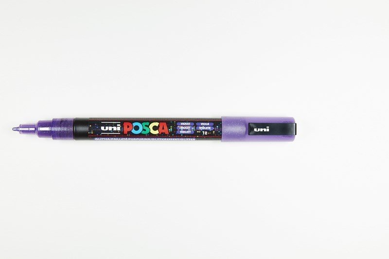 UNI-BALL Posca Marqueur pointe conique fine en plastique PC3ML Violet Pailleté