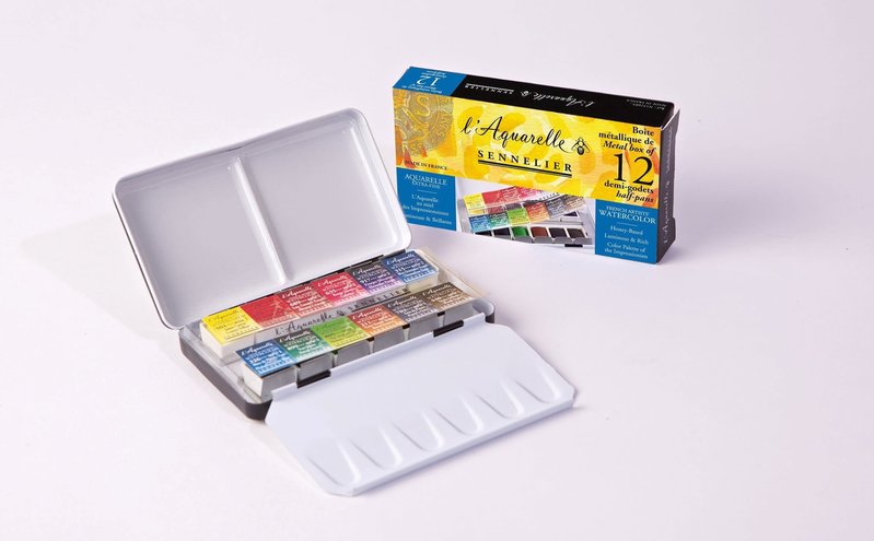 SENNELIER Boîte poche Aquarelle Extra fine 12 Demi godets