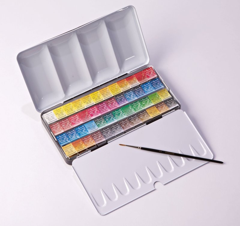 SENNELIER Boîte métal Aquarelle Extra fine 48 Demi godets