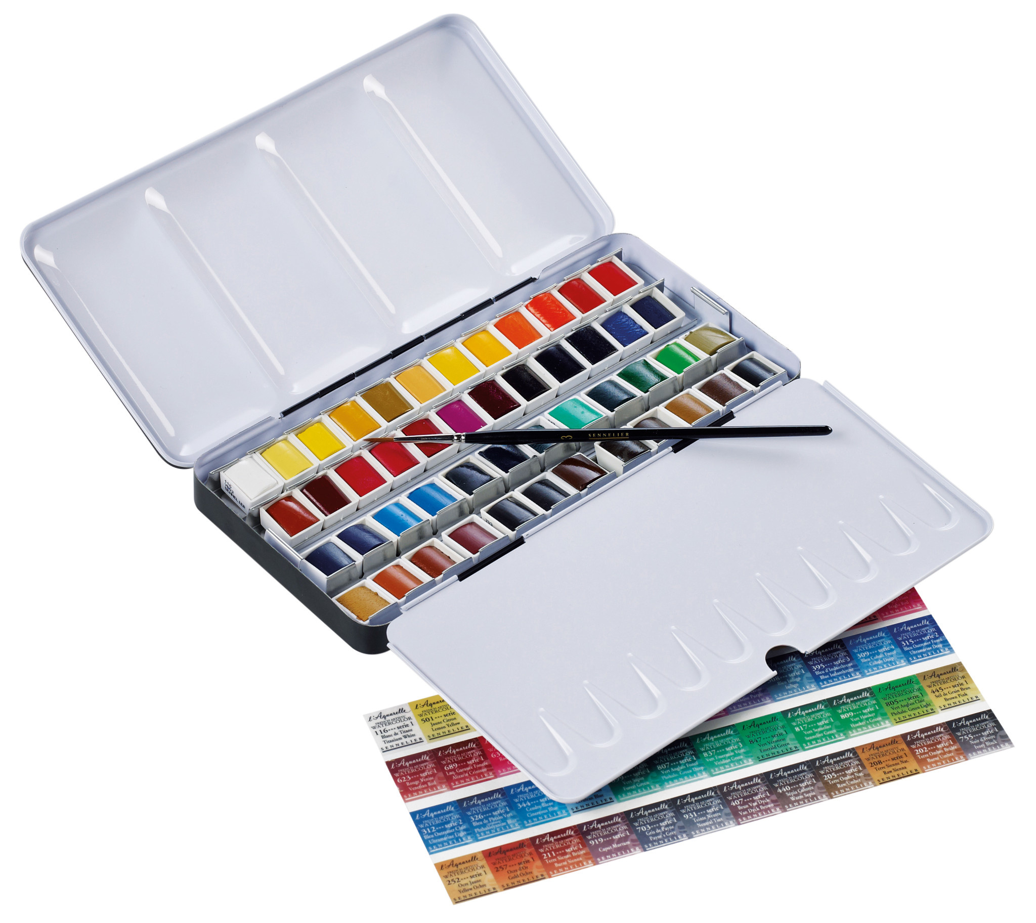 SENNELIER Boîte métal Aquarelle Extra fine 48 Demi godets