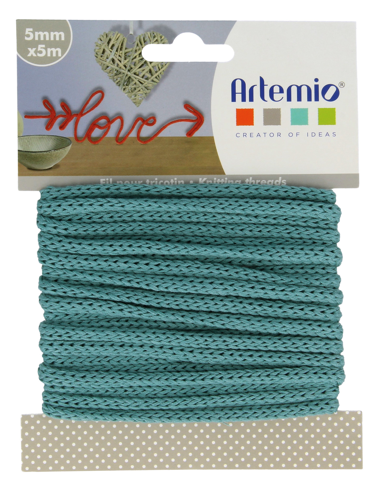 Fil tricotin 5mm x 5m turquoise