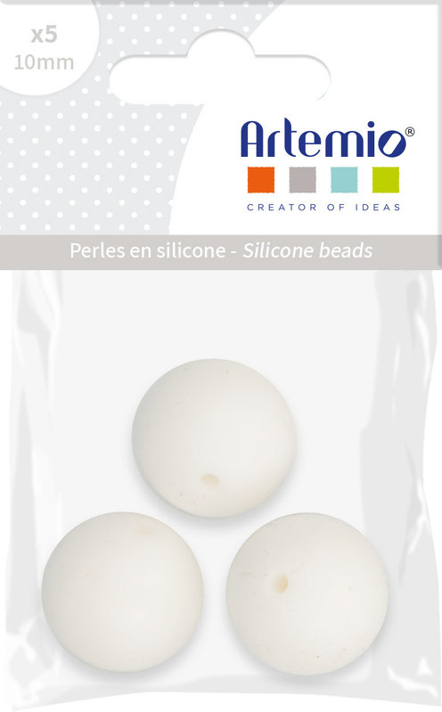 ARTEMIO 3X Perle Silicone Ronde 15Mm Blanc