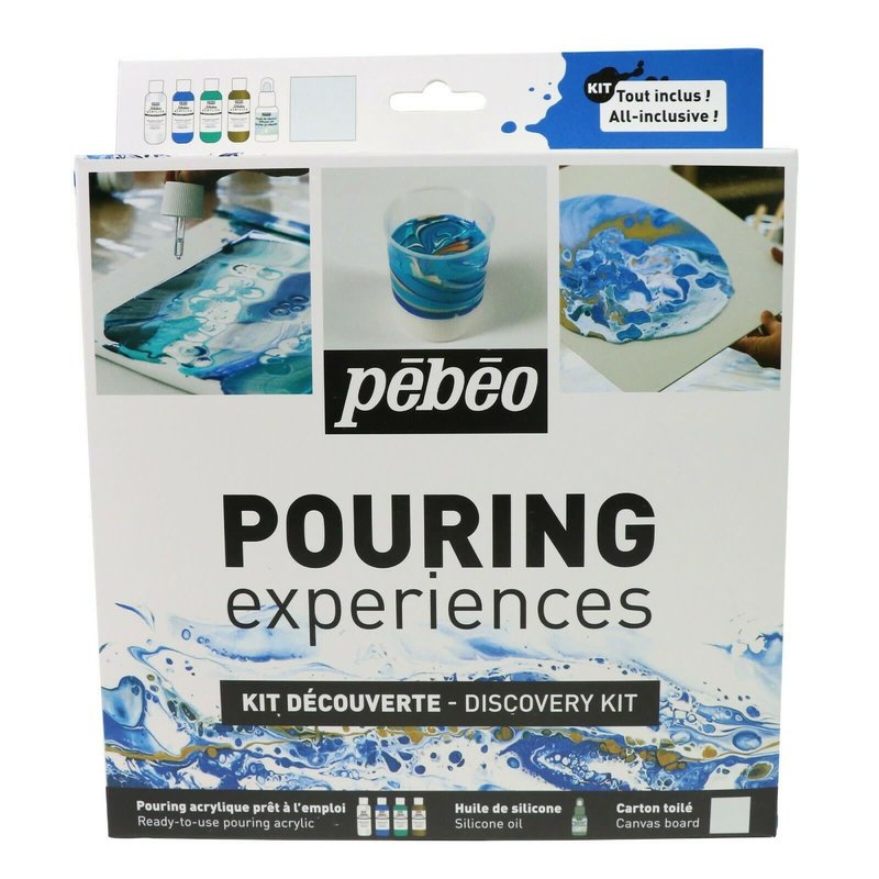 PEBEO KIT DÉCOUVERTE POURING 4X59ML + SILICONE 50ML