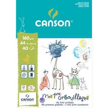 CANSON Bl  Gribouillages 40Fl A4 160G/M²