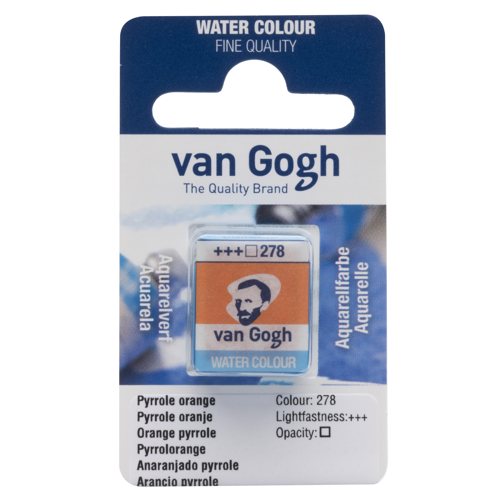 VAN GOGH Peinture aquarelle Godet Orange Pyrrole 278