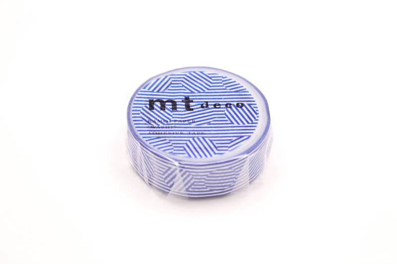 OZ MT 1P Motif lignes et cercles bleu