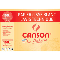 CANSON Pochette Canson® Dessin Technique A4 12Fl 160G/M²