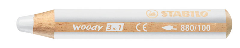 Crayon multi-talents STABILO Woody 3en1 couleur au choix Blanc titane :  Chez Rentreediscount Fournitures scolaires