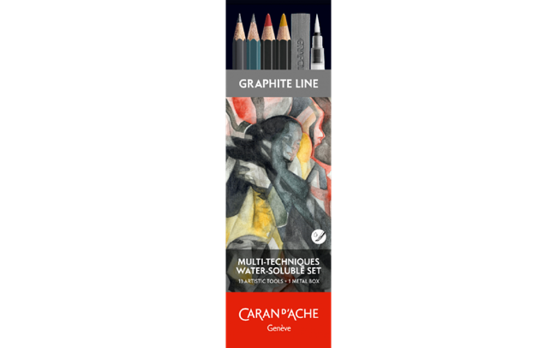 CARAN D'ACHE Set aquarelle Multitechniques - assortiment 13 pièces FSC