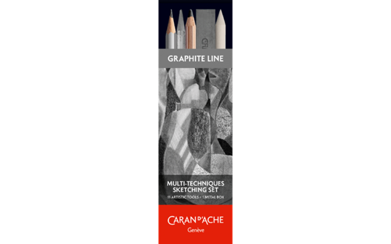 CARAN D'ACHE Graphite Line, set esquisse multitechniques assortiment 11 pièces