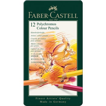 FABER CASTELL Crayons Polychromos boîte métal 12x