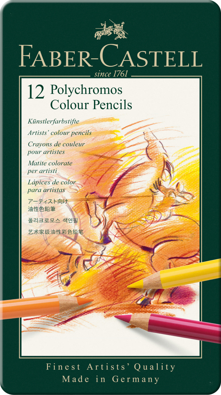 FABER CASTELL Cray. Polychromos boîte métal 12x