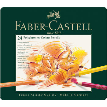 FABER CASTELL Cray. Polychromos boîte métal 24x