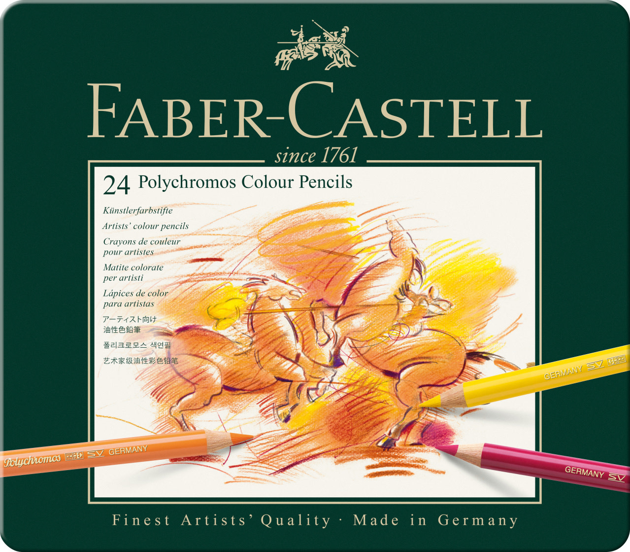 FABER CASTELL Cray. Polychromos boîte métal 24x