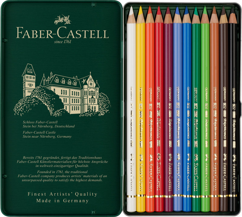 FABER CASTELL Crayons Polychromos boîte métal 12x