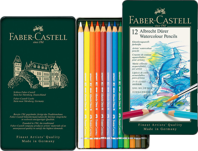 FABER CASTELL Crayons couleur A. Dürer boîte métal 12x