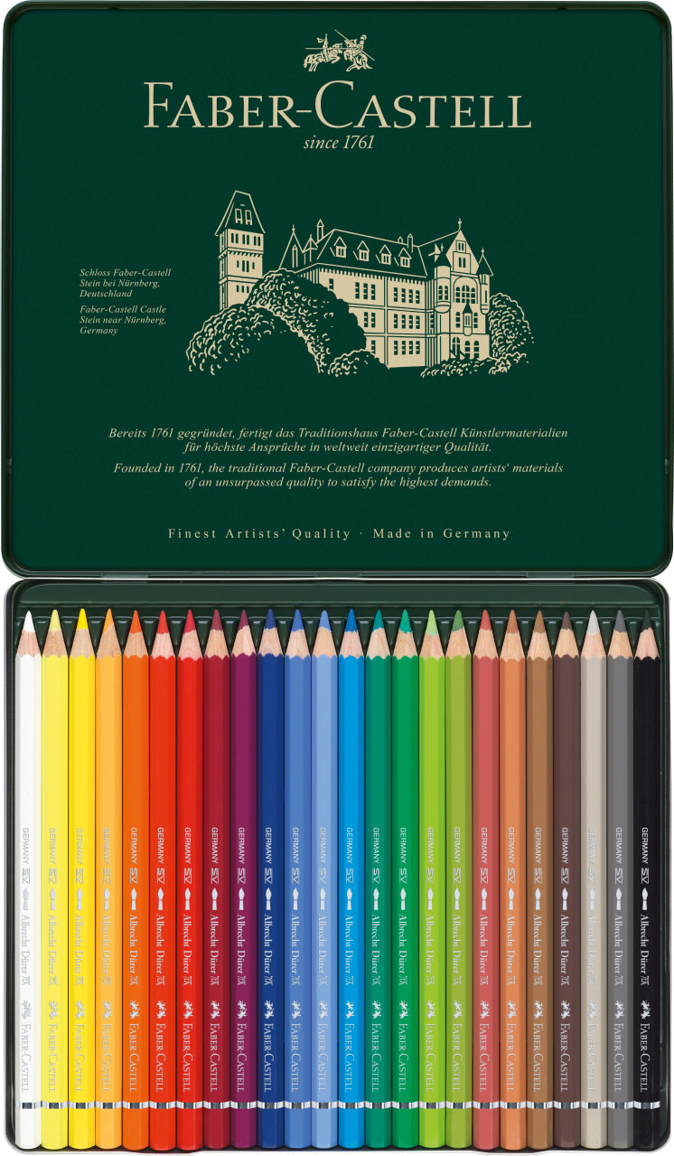 FABER CASTELL Crayons couleur A. Dürer boîte métal 24x
