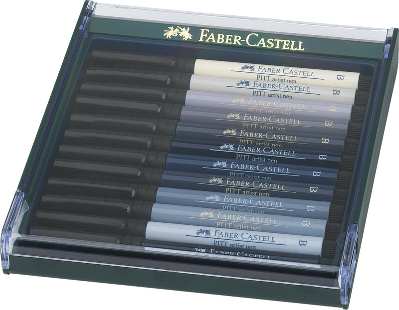 FABER CASTELL Box Pitt Artist Pen B Gris 12X