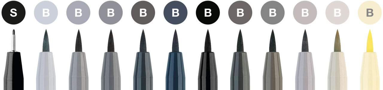 FABER CASTELL Box Pitt Artist Pen B gris 12x