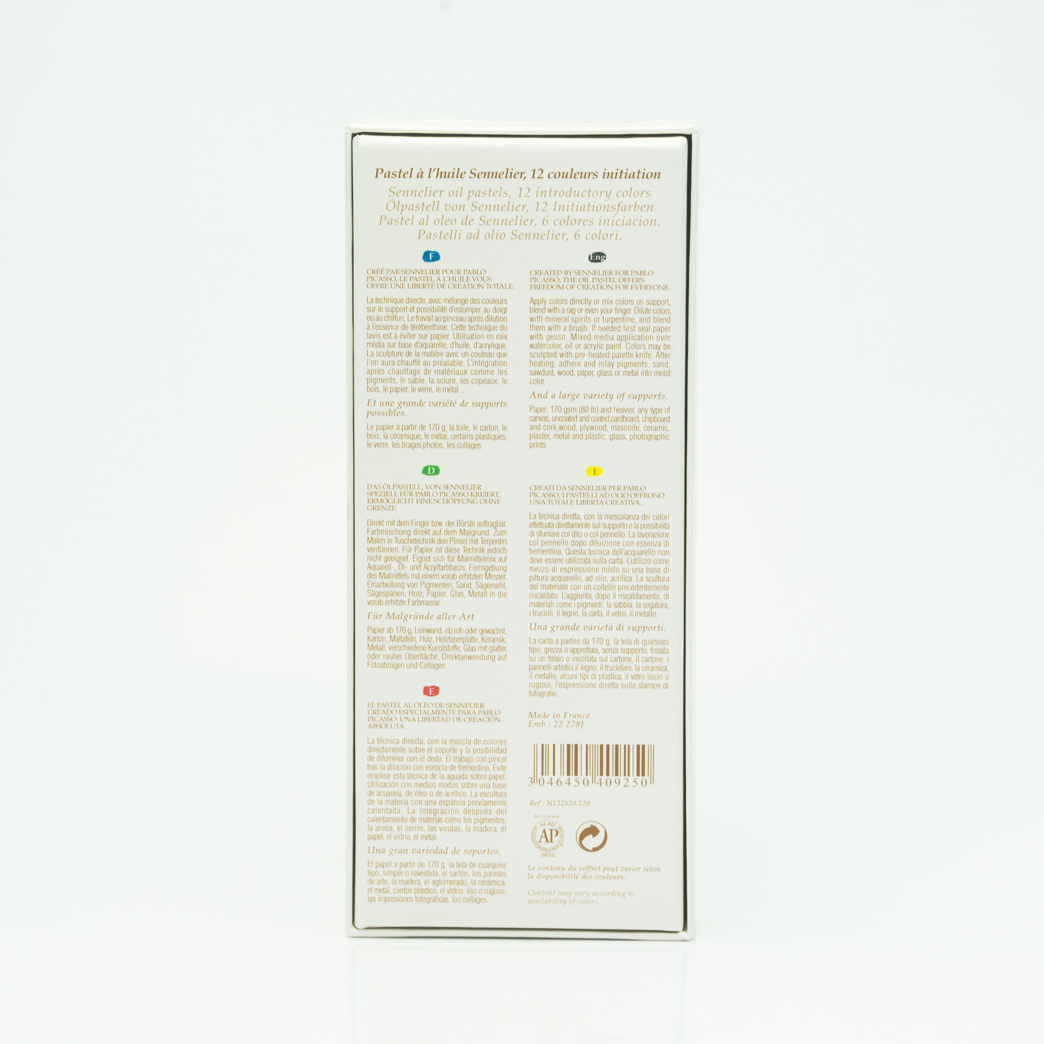 SENNELIER Boîte carton Pastel Huile Initiation 12 Pastels