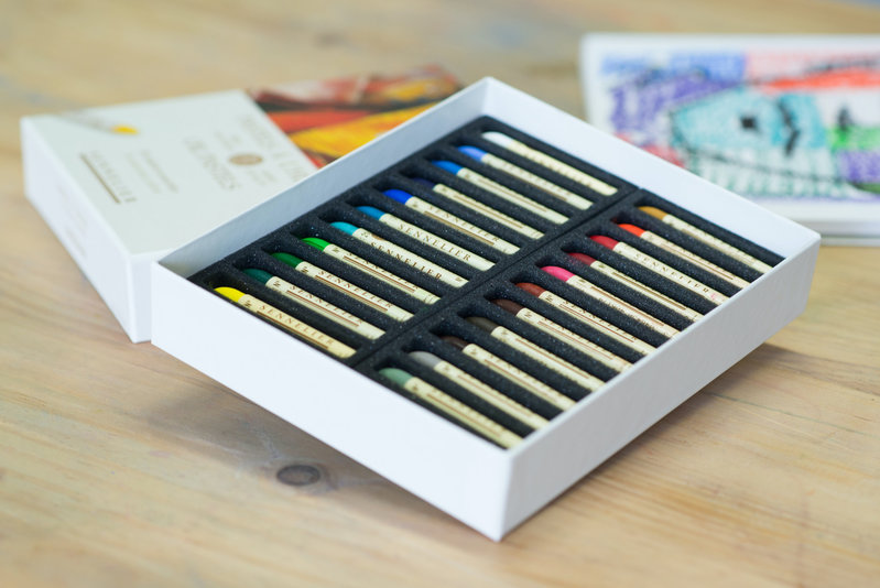 Coffret de 24 Pastel Couleurs assorties - Papeterie Michel