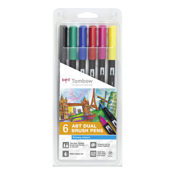 TOMBOW ABT Dual Brush Pen, Set De 6, Couleurs Primaires