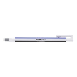 TOMBOW Stylo Gomme Mono Zéro, Rechargeable, Pointe Rectangulaire 2,5x5mm, Bleu / Blanc / Noir