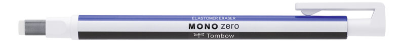 TOMBOW Stylo Gomme Mono Zéro, Rechargeable, Pointe Rectangulaire 2,5x5mm, Bleu / Blanc / Noir