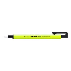 TOMBOW Stylo Gomme Mono Zéro, Rechargeable, Pointe Ronde Diamètre 2,3 Mm, Neon Yellow