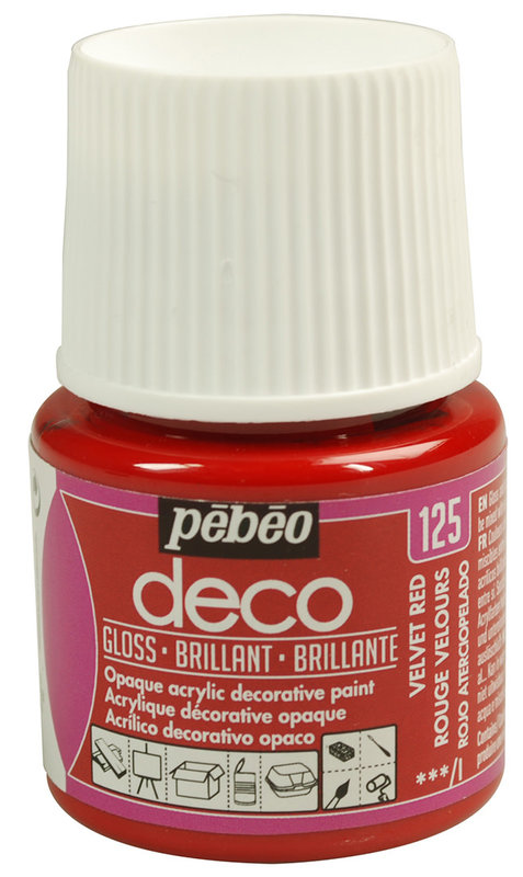 PEBEO Glossy Deco Paint - 45 ml - Velvet Red