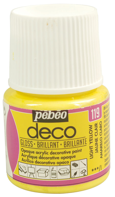 PEBEO Deco Gloss Paint - 45 mL - Light Yellow