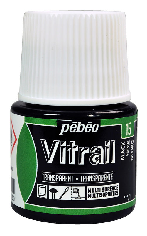 PEBEO Vitrail Transparent 45 Ml Noir