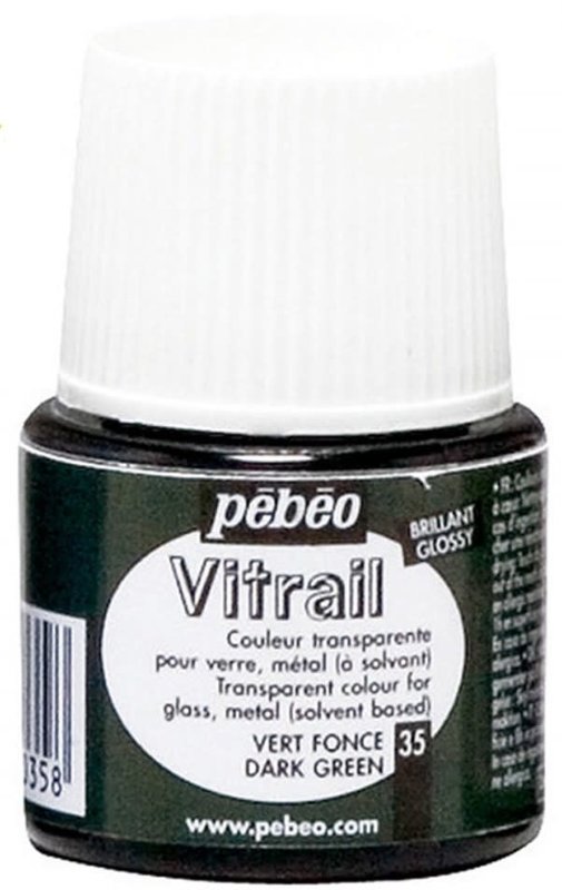 PEBEO Transparent Stained Glass Paint - 45 mL - Dark Green