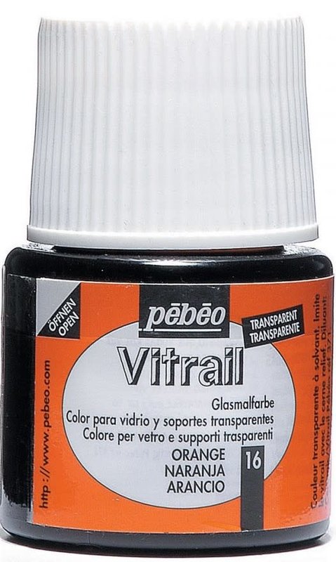 PEBEO Transparent Stained Glass Paint - 45 mL - Orange