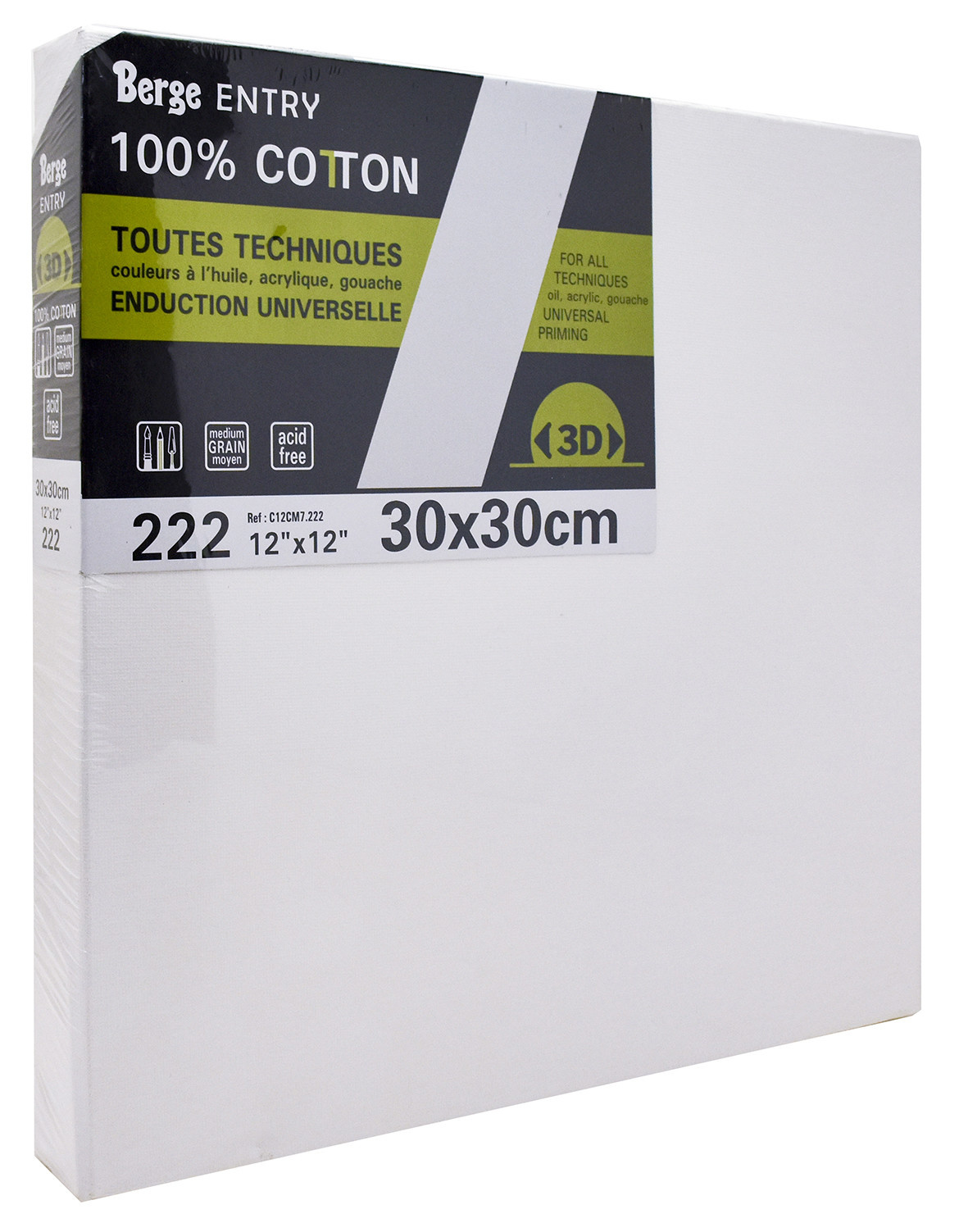 BERGE Châssis Coton Berge Entry 3D 30x30cm agrafé N°222