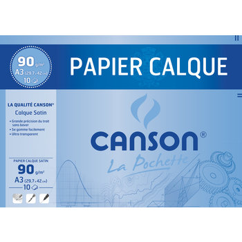 CANSON Pochette Papier Calque A3 90g/m² 10 Feuilles