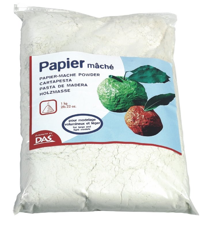 DAS Guaranted by DAS" paper maché - 1kg plastic bag - powder to prepare