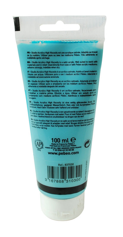 PEBEO Acrylique Fine Studio Acrylics 100 Ml Bleu Turquoise