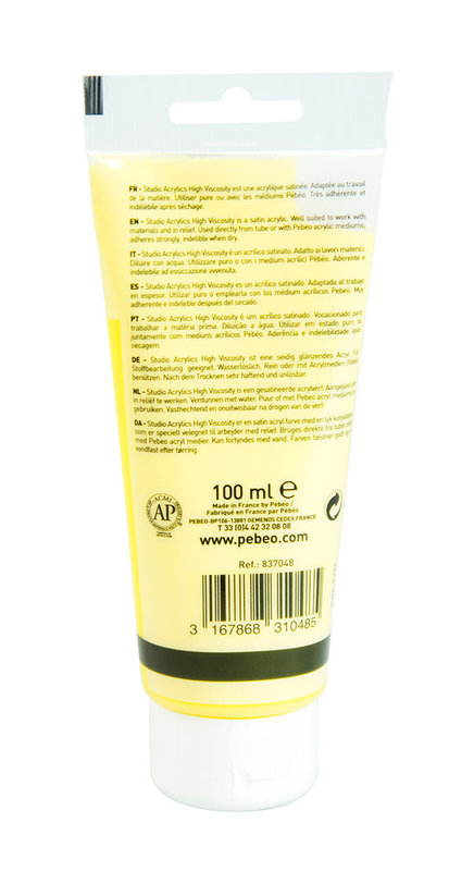 PEBEO Acrylique Fine Studio Acrylics 100 Ml Jaune Primaire Opaque