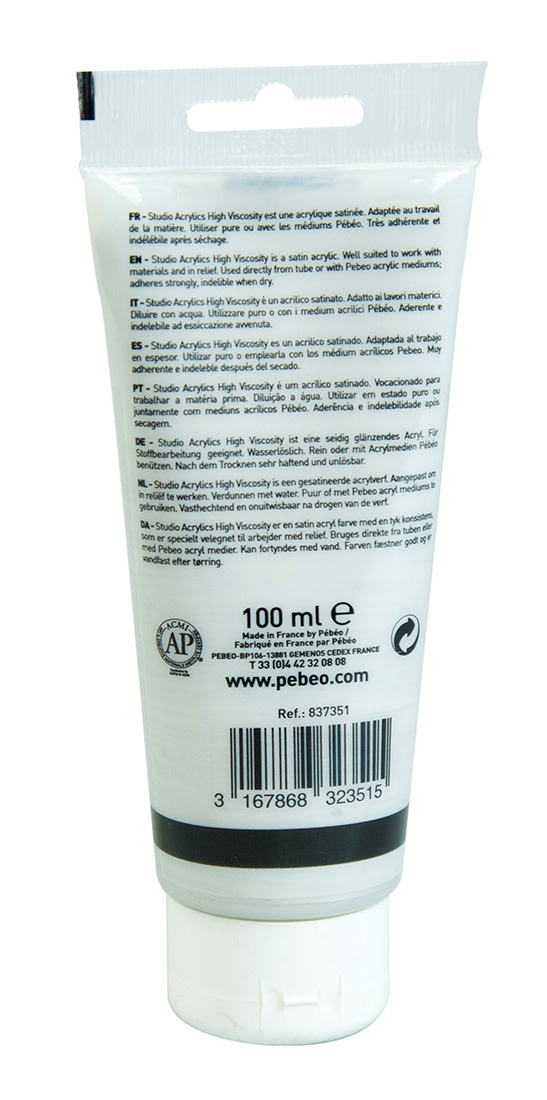 PEBEO Acrylique Fine Studio Acrylics 100 Ml Argent