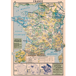 CAVALLINI PAPERS Affiche 50 X 70 Cm Carte De France