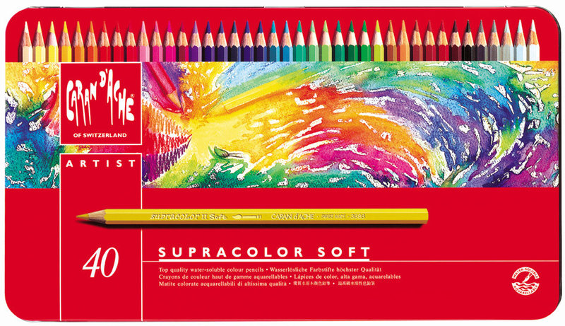 Crayon de couleur aquarellable Supracolor Boîte métal 18 pièces Caran  d'Ache chez Rougier & Plé