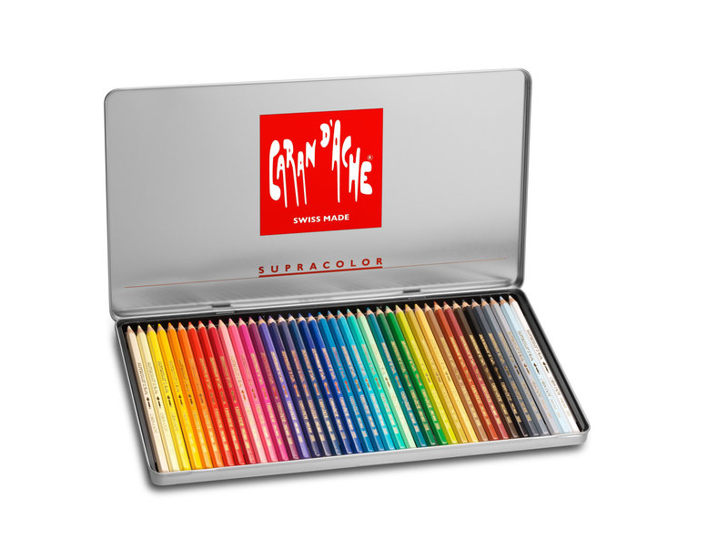 CARAN D'ACHE SUPRACOLOR® Soft Aquarelle Boîte métal de 40 crayons de couleurs