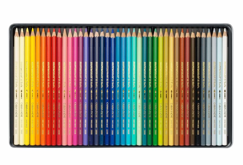 CARAN D'ACHE SUPRACOLOR® Soft Watercolor Metal box of 40 pencils